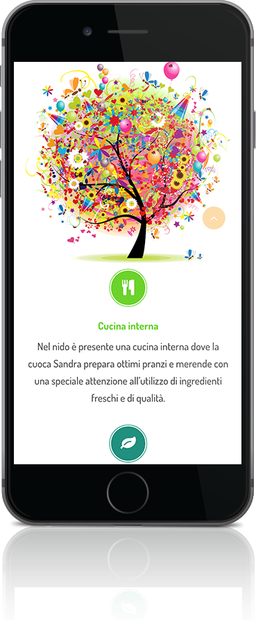 mockup dello sviluppo del sito internet responsivo per Bright Academy visibile su iphone