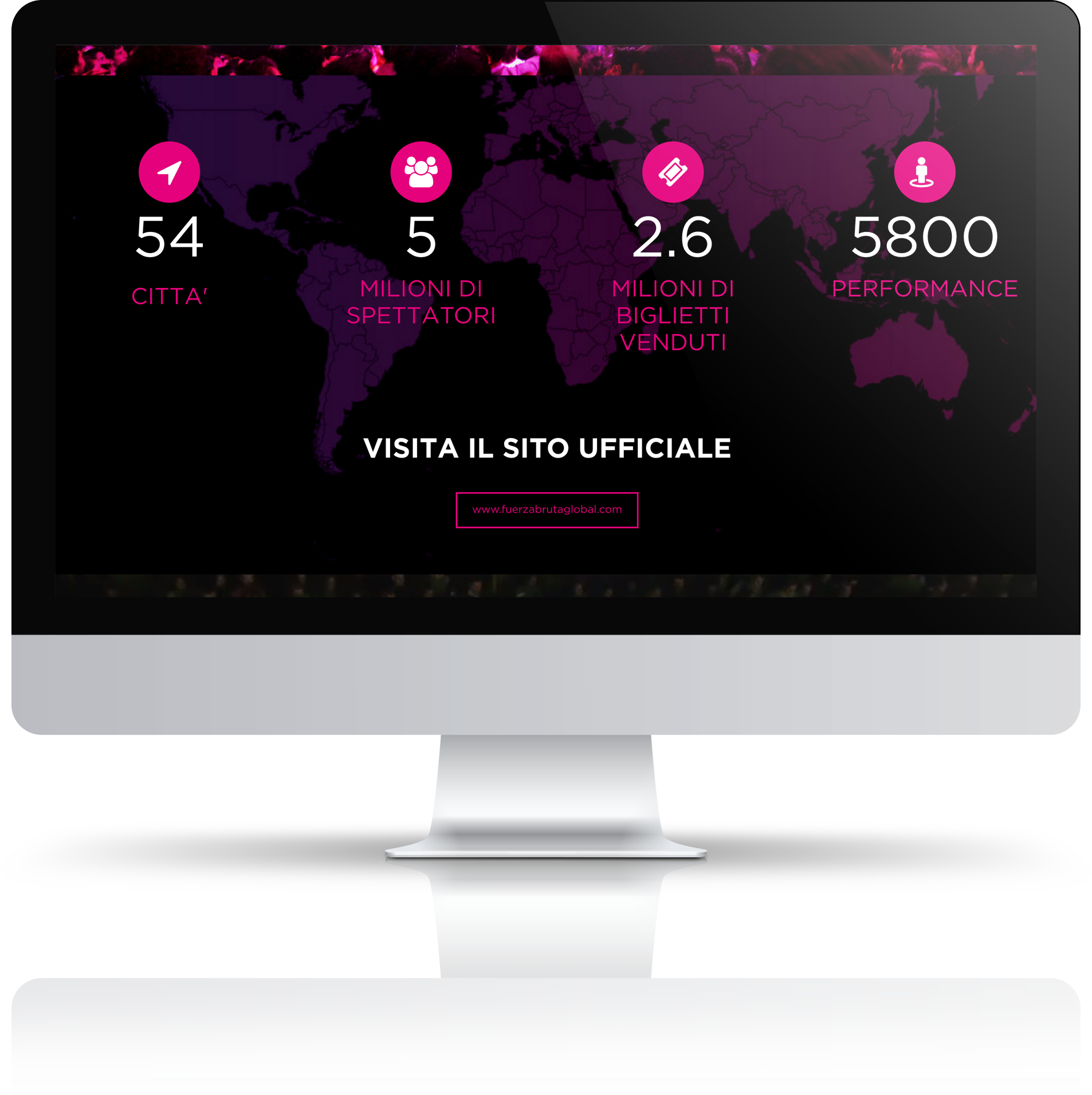 mockup sviluppo sito web responsivo spettacolo fuerza bruta