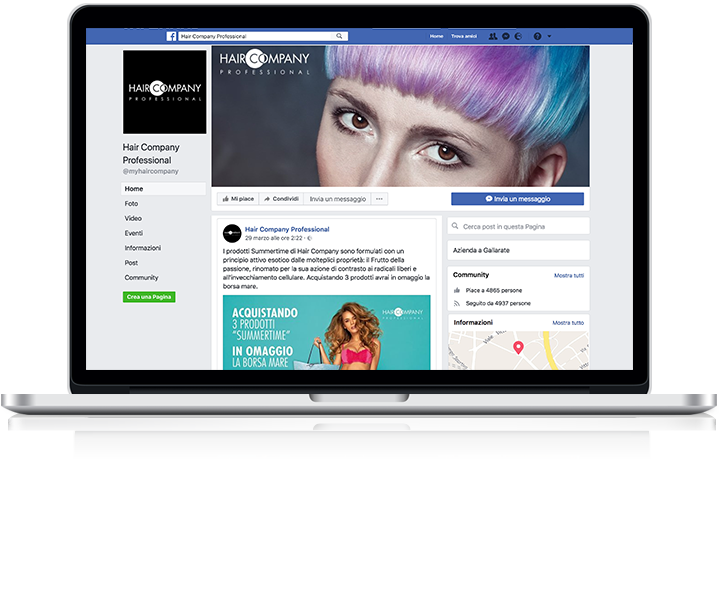 Sito Web E Social Media Marketing Hair Company Professional Wide